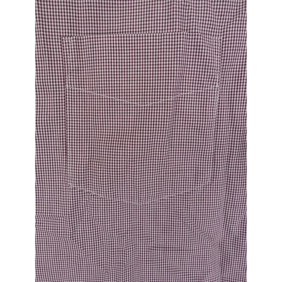 UNTUCKit Shirt Mens Large Maroon White Gingham Plaid Wrinkle Free Casual Preppy - Picture 4 of 10